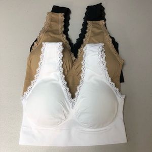 3 Padded Wide Strap padded fitted bralettes